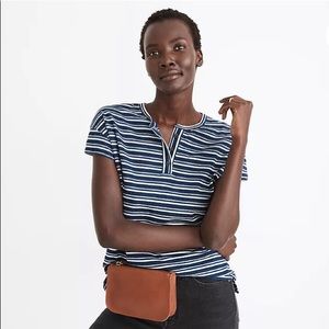 Brother Henley Tee in Indigo Stripe